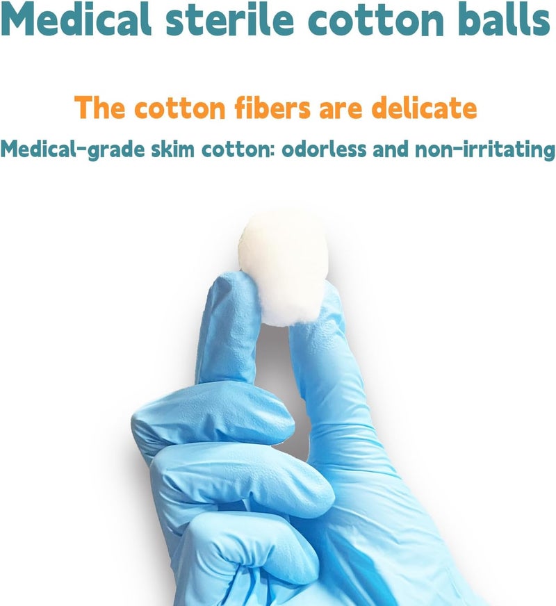 UAN Sterile Wound Care Cotton Balls - 100% Cotton, Ideal for Medical Use & Home Care, Individually Packaged, 20 Pack - Image 4